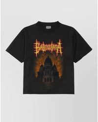 Balenciaga - Medium Fit T Shirt Crew Neck Graphic - Lyst