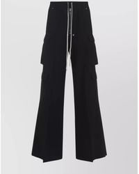 Rick Owens - Wide Leg Cargo Trousers Drawstring Waist - Lyst