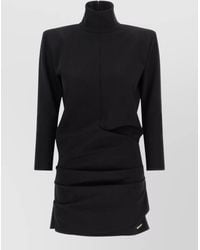 The Attico - Dress High Neckline Layered Design Long Sleeves - Lyst