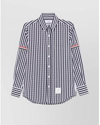 Thom Browne - Checked Cotton Long-Sleeve Shirt - Lyst