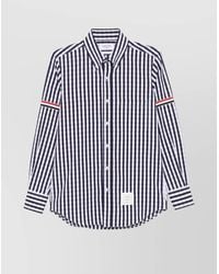 Thom Browne - Gingham Check Cotton Straight-Fit Long-Sleeve Shirt - Lyst