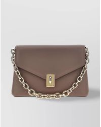 Furla - Adjustable Chain Strap Shoulder Bag With-Tone Hardware - Lyst