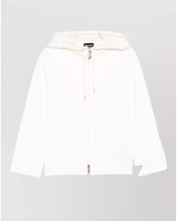 Emporio Armani - Cotton Hooded Zip-Up Jacket - Lyst