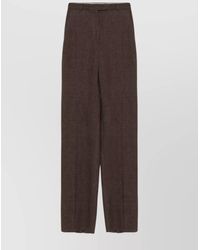 Max Mara - Wide Leg High Waist Trousers With Front Crease - Lyst