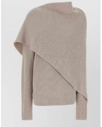 Entire studios - Wool Sweater Asymmetric Draped Long Sleeves - Lyst