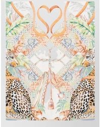 Ferragamo - Silk Square Scarf Leopard Floral Tropical - Lyst