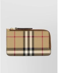 Burberry - Checked Zip Card Holder - Lyst