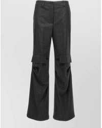 P.A.R.O.S.H. - Virgin Wool Cashmere Wide-Leg Cargo Trousers - Lyst