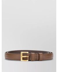 Prada - Square Buckle Belt Textured Calf Leather - Lyst