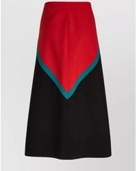 Gucci - Wool High-Rise Diagonal-Stripe Midi A-Line Skirt - Lyst