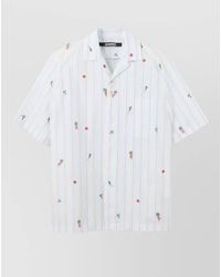 Jacquemus - Striped Camp-Collar Short-Sleeve Cotton Shirt - Lyst