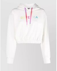 Duvetica - Logo-Print Cropped Hoodie - Lyst