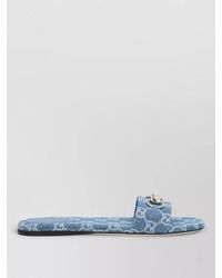 Gucci - Flat Sandals Open Toe Patterned Fabric Hardware - Lyst
