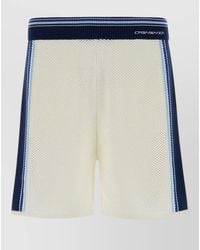 CASABLANCA - Mesh Bermuda Shorts Featuring Contrast Side Stripes - Lyst