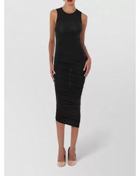 Wolford - Sheer Draped Sleeveless Midi Dress - Lyst