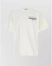 Ferragamo - Cotton Crew Neck Short Sleeve Tshirt - Lyst