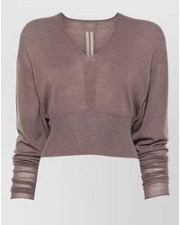 Rick Owens - Virgin Wool V-Neck Cropped Jumper - Lyst