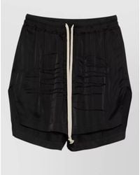 Rick Owens - Layered Shorts Textured Fabric Ruched Detailing - Lyst