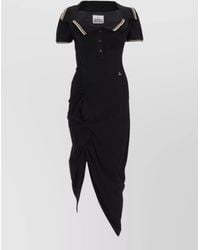 Vivienne Westwood - Cotton Asymmetric Draped Midi Dress - Lyst