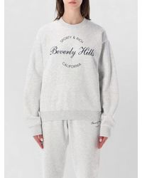 Sporty & Rich - Beverly Cotton Crewneck Sweatshirt Long Sleeves - Lyst