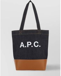 A.P.C. - Denim And Leather Tote Bag - Lyst
