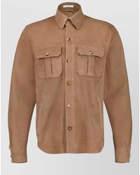 Boglioli - Jacket Collared Neck Chest And Front Pockets - Lyst