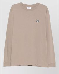 Maison Kitsuné - Casual Crew Neck Shirt Embroidered Detail - Lyst