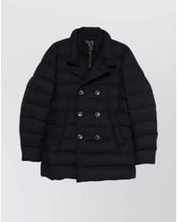Herno - Quilted High Collar Double-Breasted Jacket - Lyst