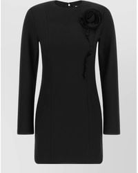 ROTATE BIRGER CHRISTENSEN - Crepe Dress Fitted Silhouette Long Sleeves Floral - Lyst