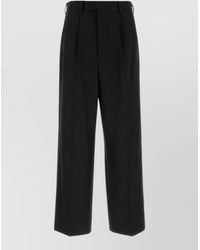 MM6 by Maison Margiela - Wool-Blend Pleated Wide-Leg Trousers - Lyst