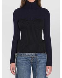 Jean Paul Gaultier - Virgin Wool Ribbed High Neck Long Sleeve Jumper - Lyst