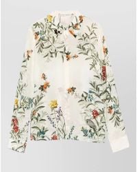 Alice + Olivia - Floral Print Relaxed Fit Long Sleeve Shirt - Lyst
