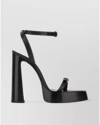 Saint Laurent - Silk Crystal-Embellished Platform Sandals - Lyst