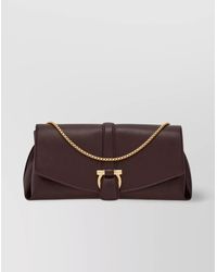 Ferragamo - Shoulder Bag With Chain Strap And-Tone Hardware - Lyst