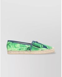 Dolce & Gabbana - Printed Round Toe Espadrilles With Leaf Print - Lyst