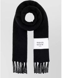 Maison Kitsuné - Alpaca Wool Fringed Scarf - Lyst