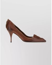 Prada - Pointed Toe Stiletto Leather Pumps - Lyst