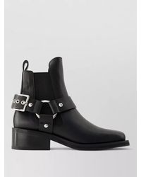 Ganni - Leather Chelsea Ankle Boots - Lyst