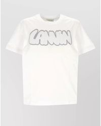 Lanvin - Logo Embroidery Crew Neck Graphic T Shirt - Lyst
