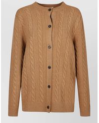 The Row - Loneke Cardigan Cable Knit Ribbed Trims - Lyst