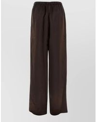 Ferragamo - Satin Palazzo Trousers Relaxed Fit Wide Leg - Lyst