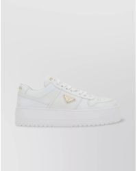 Prada - Leather Downtown Bold Low-Top Sneakers - Lyst