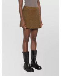 Golden Goose - Cotton Corduroy Pleated Mini Skirt - Lyst