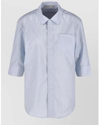 Paloma Wool - Striped Short Sleeve Boxy Shirt Collar Pocket - Lyst