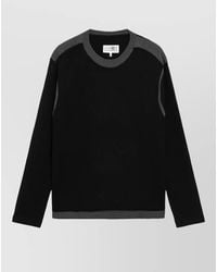 MM6 by Maison Margiela - Crew Neck Sweater Contrast Shoulder Panels - Lyst