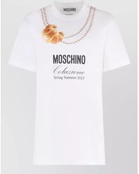 Moschino - Cotton T Shirt Crew Neck Graphic - Lyst