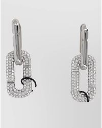 Marc Jacobs - Hoop Earrings Pop Logo Rhinestone Detail - Lyst