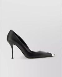 McQueen - Leather Pointed-Toe Stiletto Pumps - Lyst