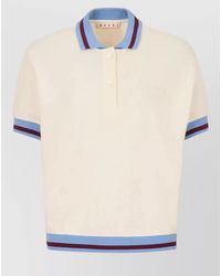 Marni - Striped Cotton Polo Shirt - Lyst