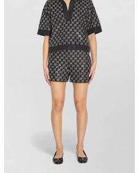 Gucci - Lamé Tweed V-Neck Short-Sleeve Shirt - Lyst